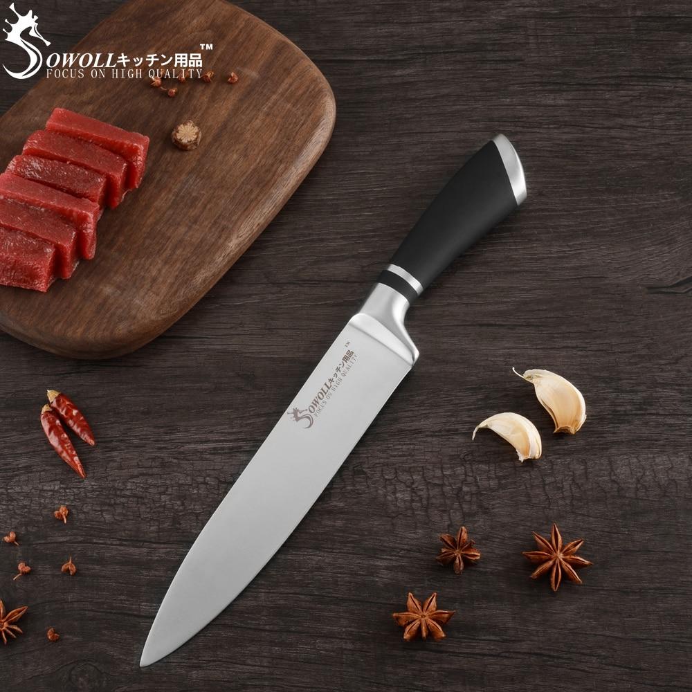 SOWOLL 6 PCS Kitchen Knife Set Stainless Steel Blade Black ...