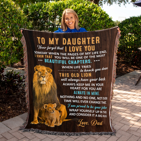 To My Daughter From Dad Beautiful Chapter Gift - Father To Daughter Gifts - Heirloom Woven Blanket