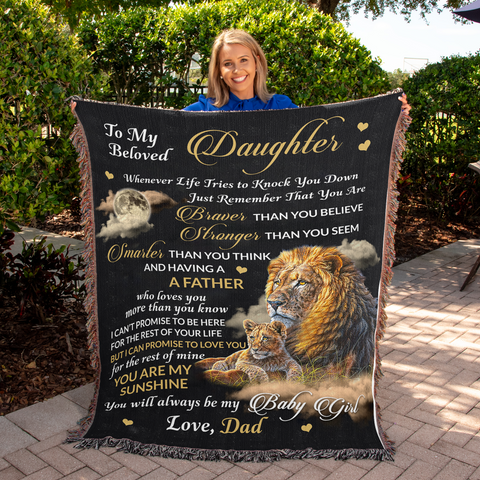 Dad To Daughter Gifts - To My Beloved Daughter From Dad Gift - Heirloom Woven Blanket