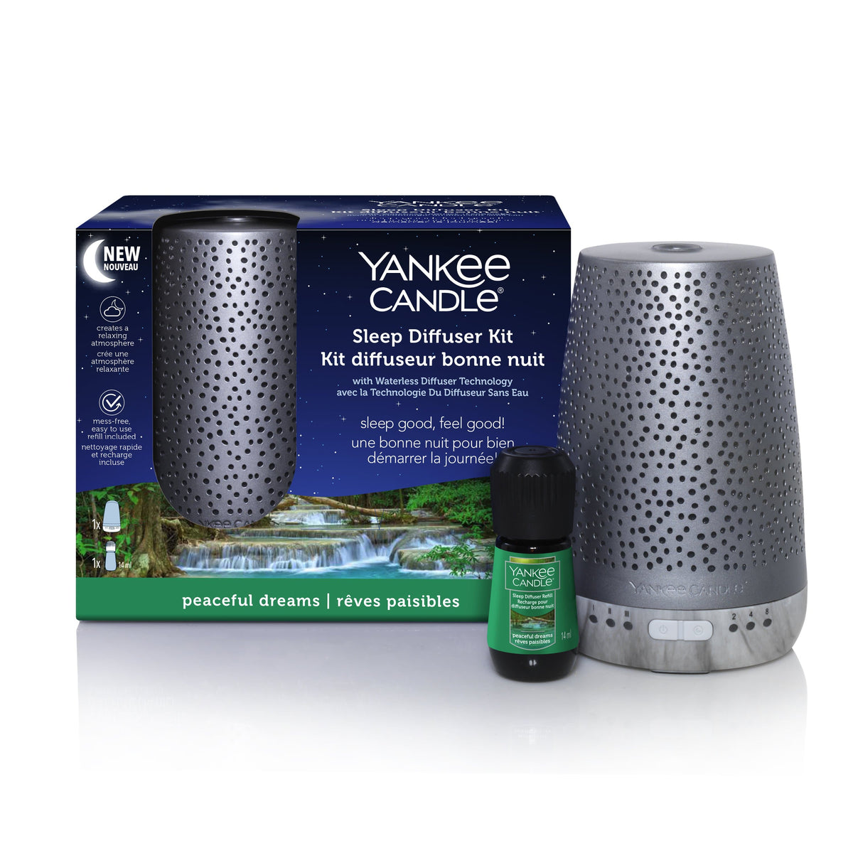 Yankee Candle Sleep Diffuser Silver Starter Kit & Peaceful Dreams Curios Gifts