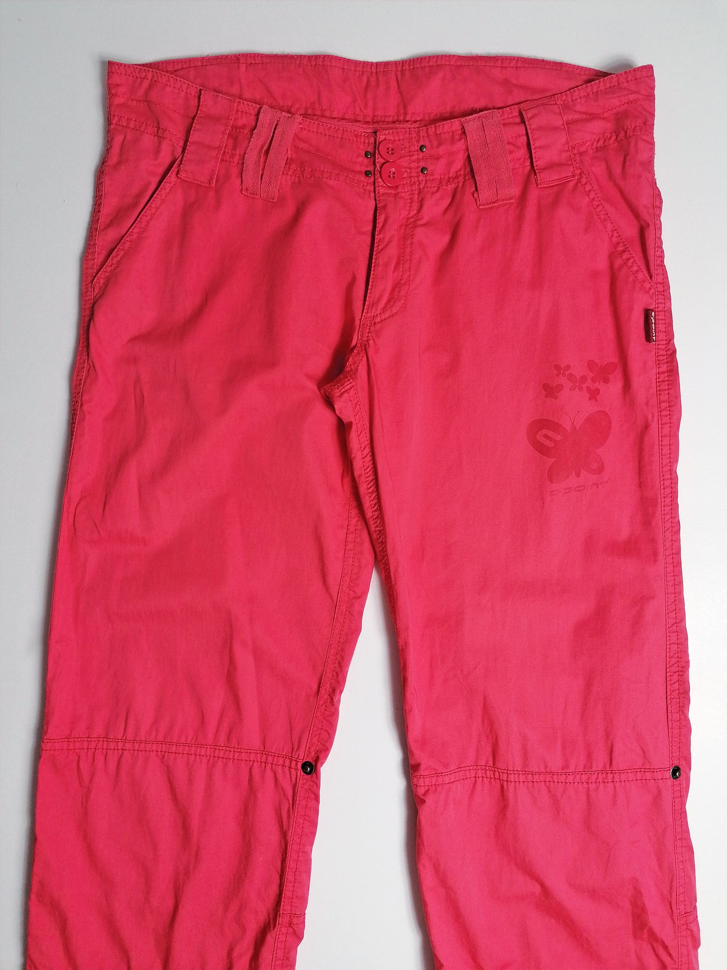 Y2K Soft Shell Low-Waist Pink Cargo Pants - size L