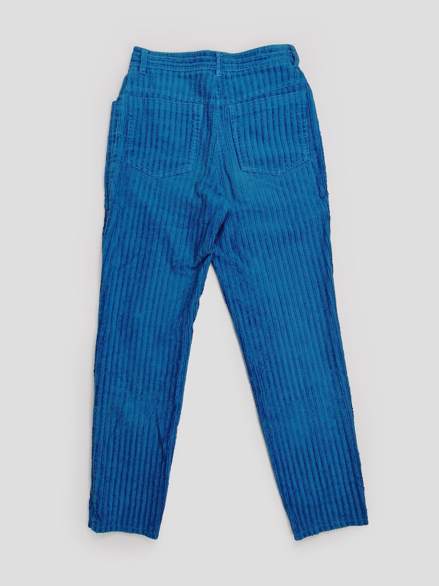 Vintage 80's High Waist Corduroy Velvet Jeans Blue - size XS-S
