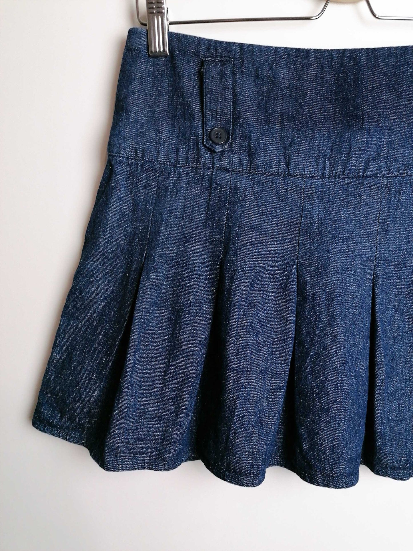 Y2K Denim mini-skirt with pleats - size M