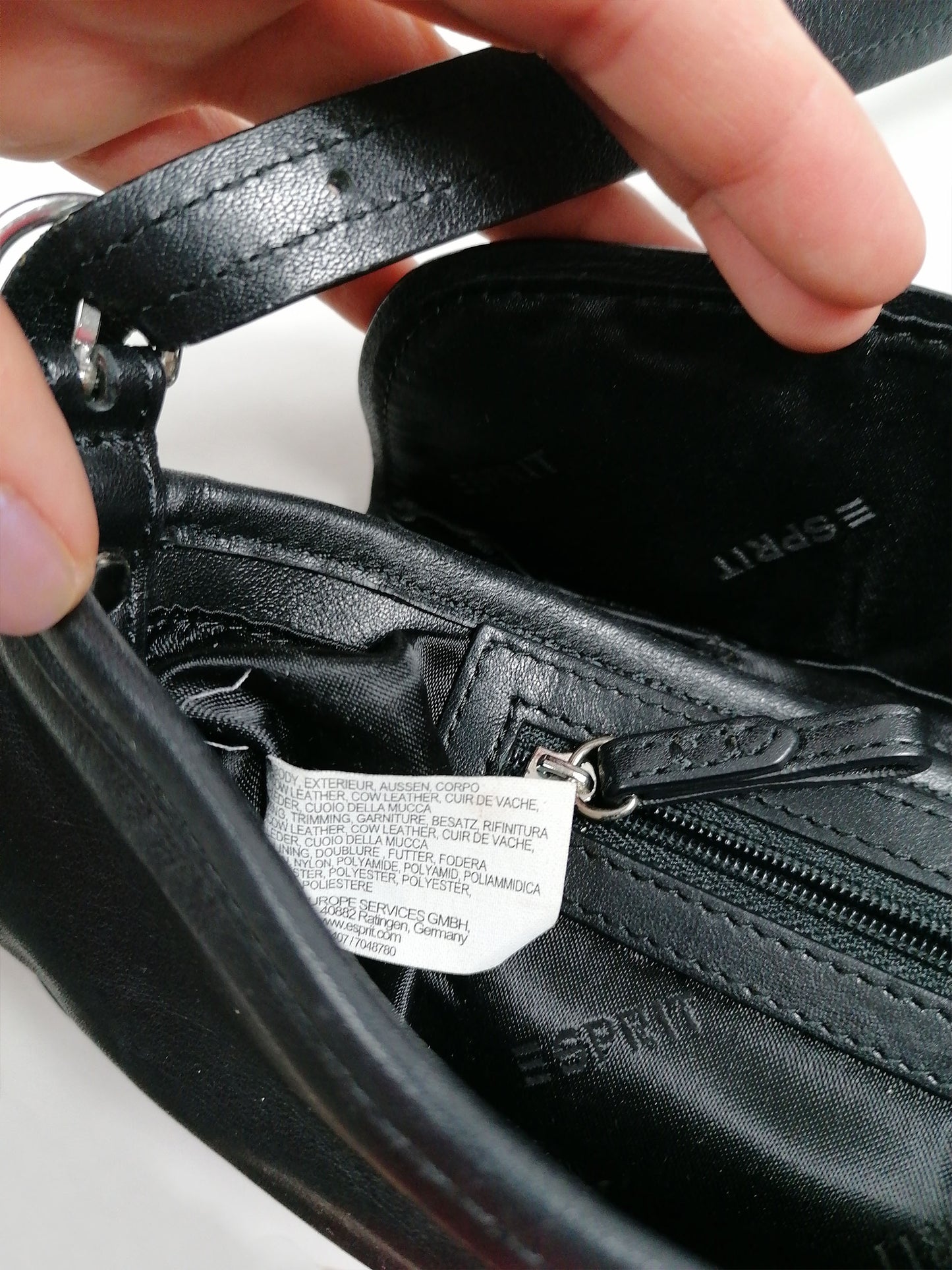 ESPRIT 90's Y2K Small Bag Real Leather Black