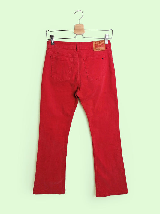 REPLAY Red Jeans Low Rise Flared Leg - size XS-S