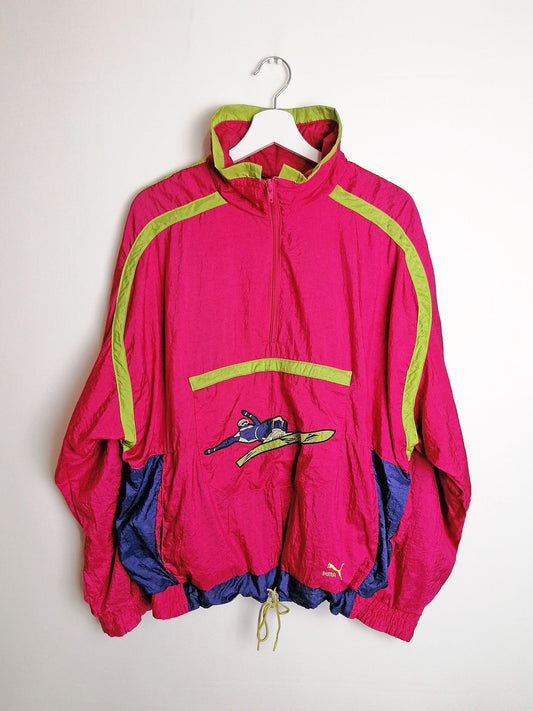 80's PUMA Unisex Tracksuit Pink - size L