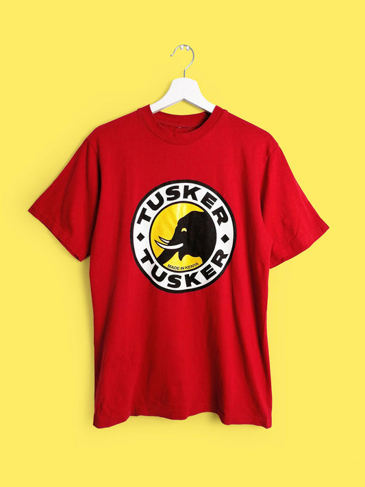 Vintage 90's TUSKER African Beer Unisex T-shirt Red