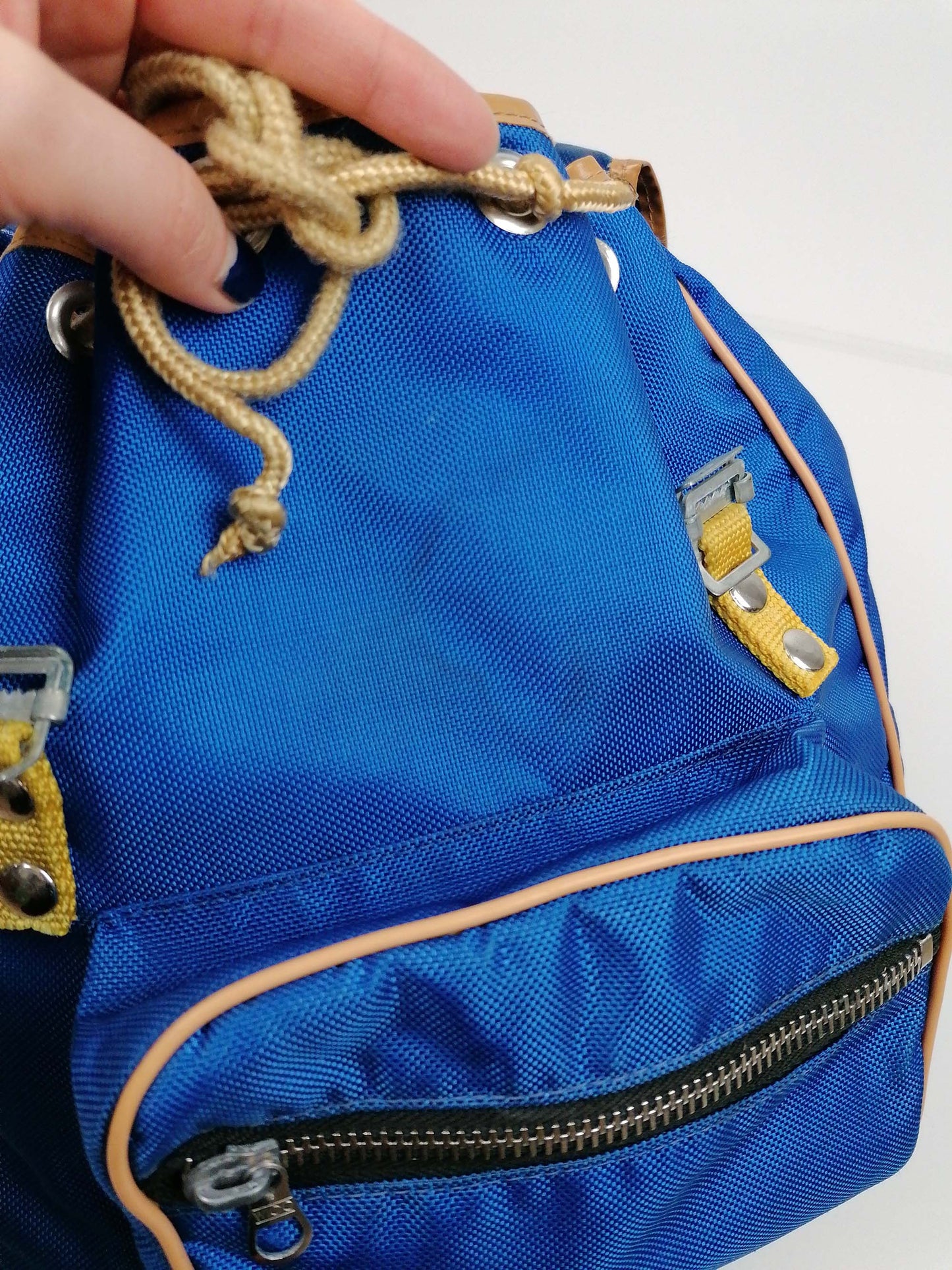 Vintage 70's Blue Nylon Small Backpack Rucksack