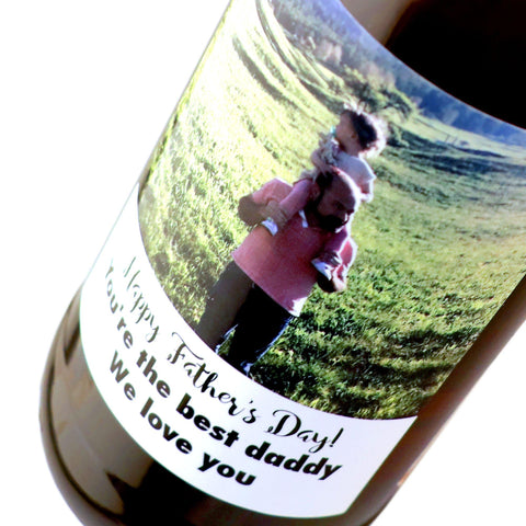 Custom photo labeled beer bottle for Father's Day gift by Etching Expressions