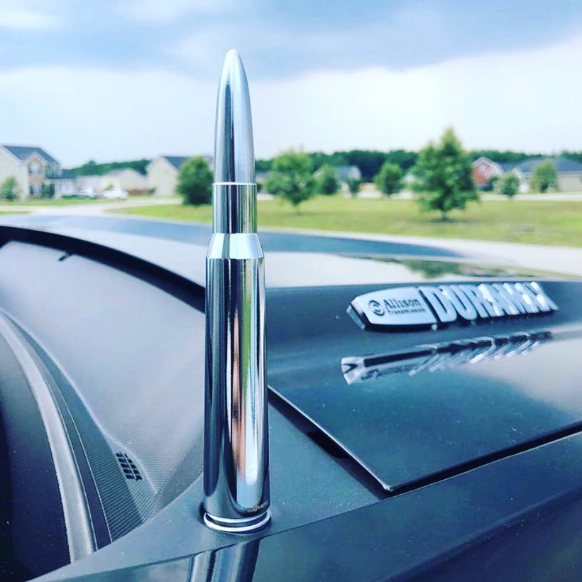 Anti-Theft Chrome 50 Caliber Bullet Stubby Billet Antenna For Chevy Gm –  Street Racing Shop