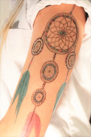 dream catcher tattoo design on temporary tattoo paper