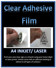 Custom Print on Clear Adhesive Film - Print your own clear signs or artwork A4 - Inkjet - Laser