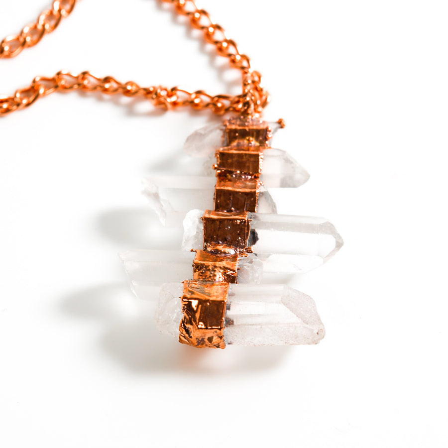 Dainty Quartz Stacked Stone Pendants | Tinklet Jewelry necklaces Tinklet Jewelry 
