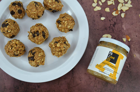 smooth almond. protein balls. recipes. nut butters. no-bake. pb love co.