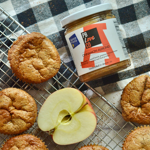 Cinnamon Almond Apple Muffins. PB Love Co recipe. Muffin. Gluten Free. Cinnamon Almond