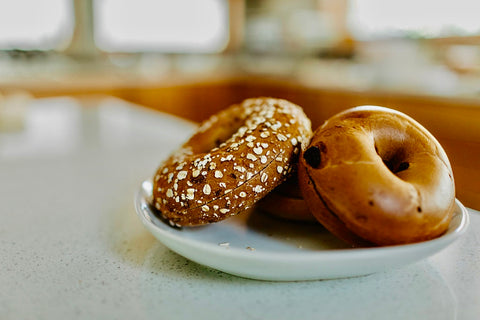 Bagels for breakfast. 