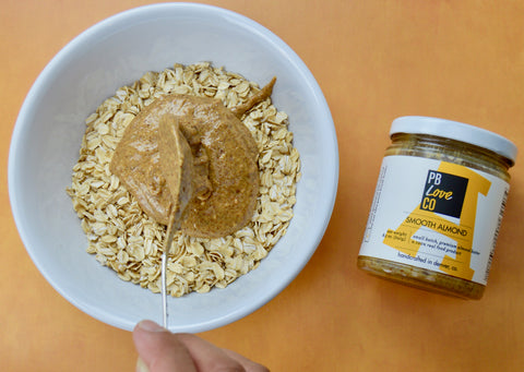 Gluten free granola made with all-natural almond butter. Smooth almond butter made by the PB Love Company. Denver, Colorado. 