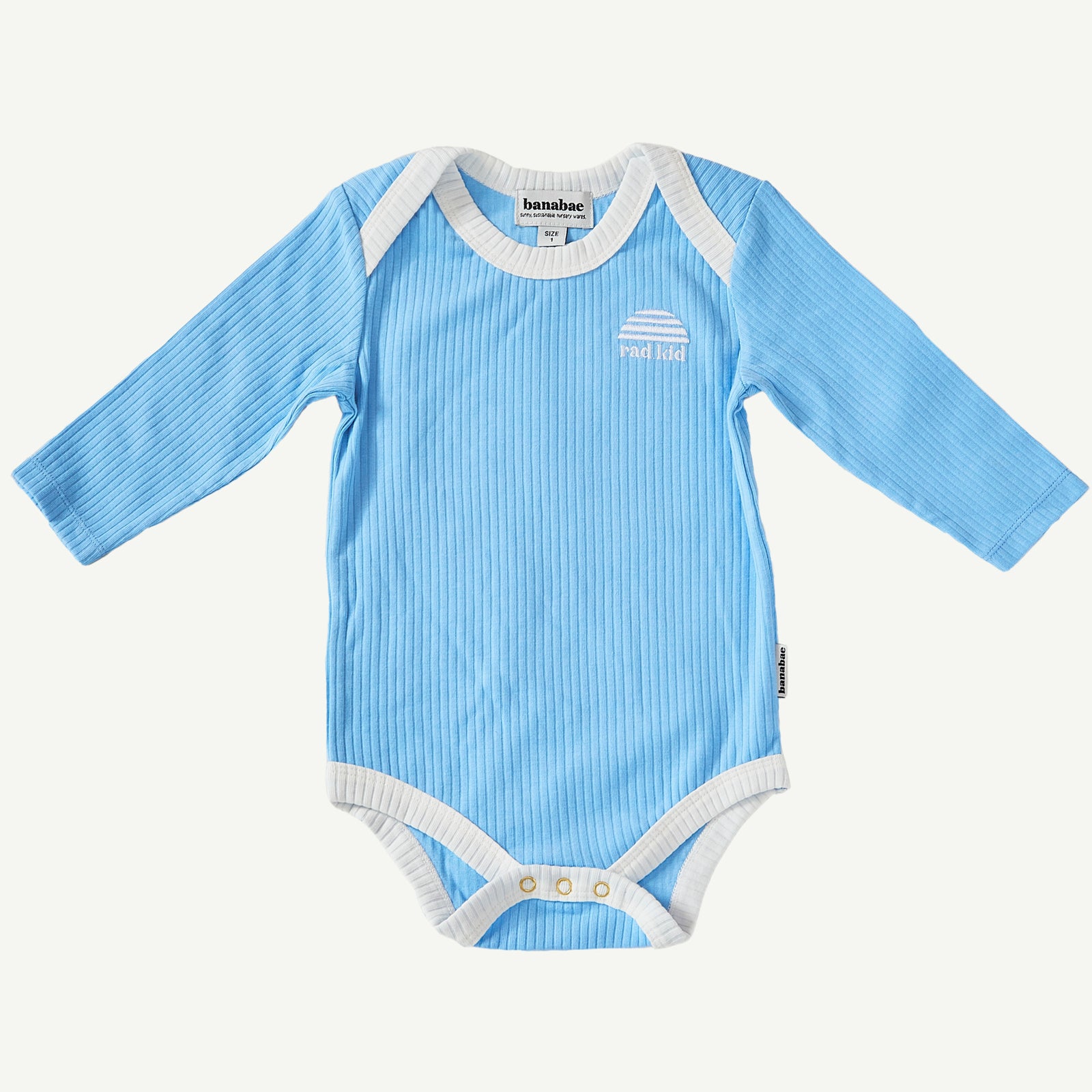 Organic Cotton Long Sleeve Baby Onesie Arctic Blue Bear by Silkberry B –  Baby Owl Kids