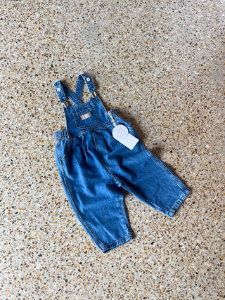 The Bonnie Mob Bubble Romper Stanley - Blue denim Waves - Organic Cotton  Terry unisex (bambini)