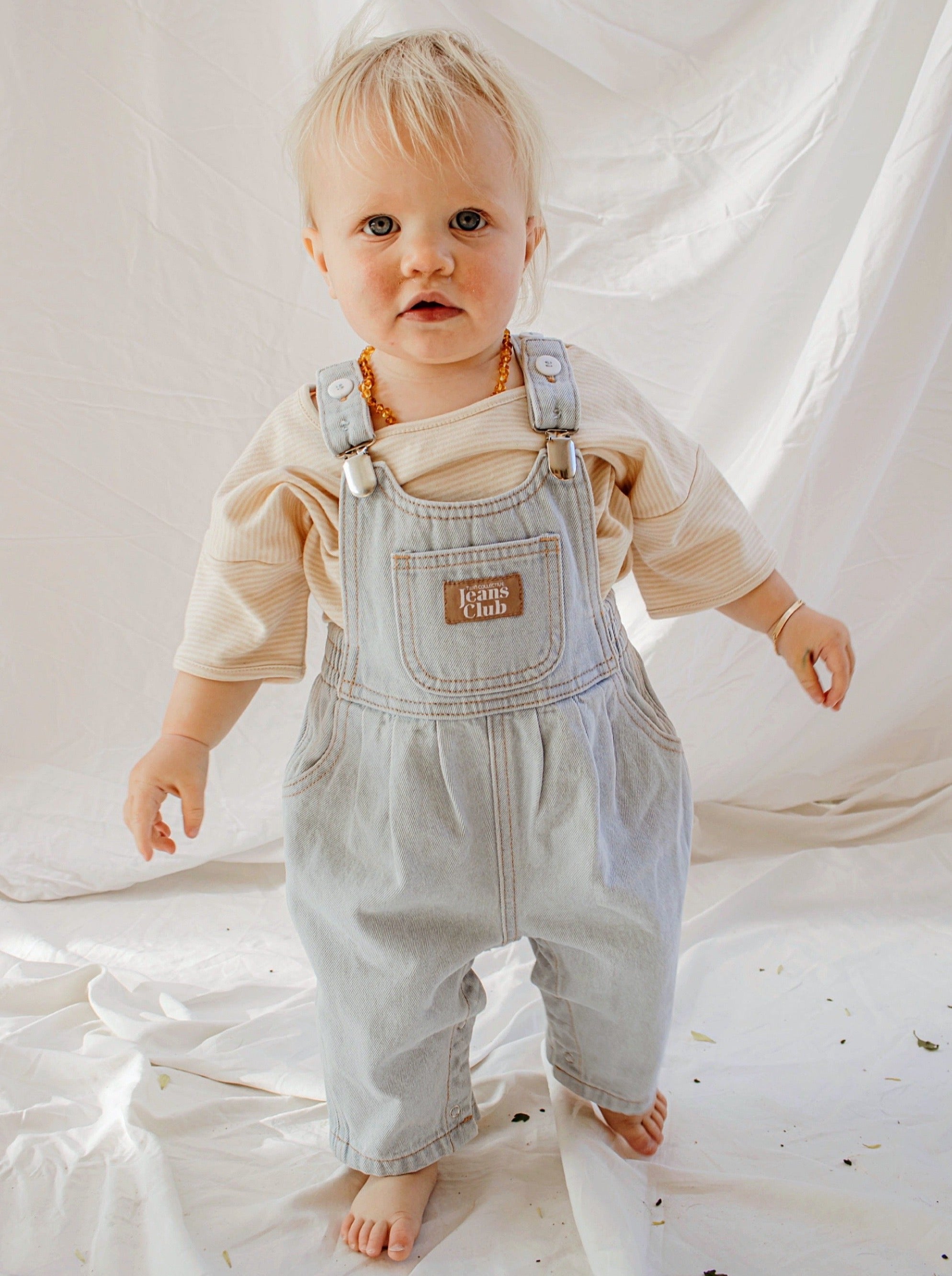 Stardust Shortall - 80s Blue Denim – Twin Collective Kids