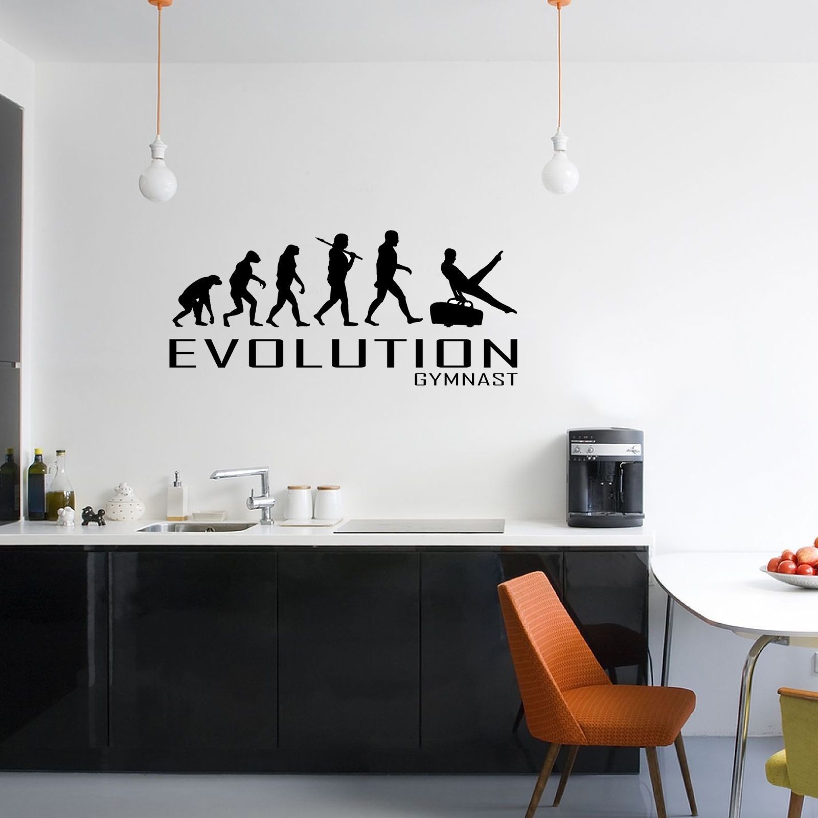 Evolution Of Gymnast Wall Sticker Vinyl Decal Decors Art Gymnastic Gym Bars The Clothing Shed