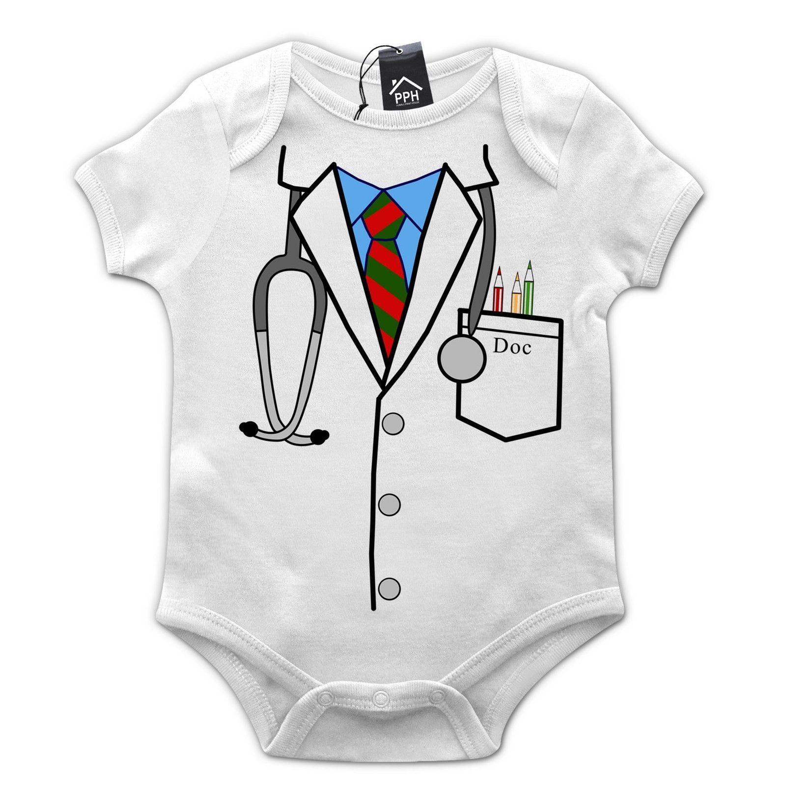 Doctor Uniform Surgeon Nurse Funny Baby Grow Gift Babygrow Suit