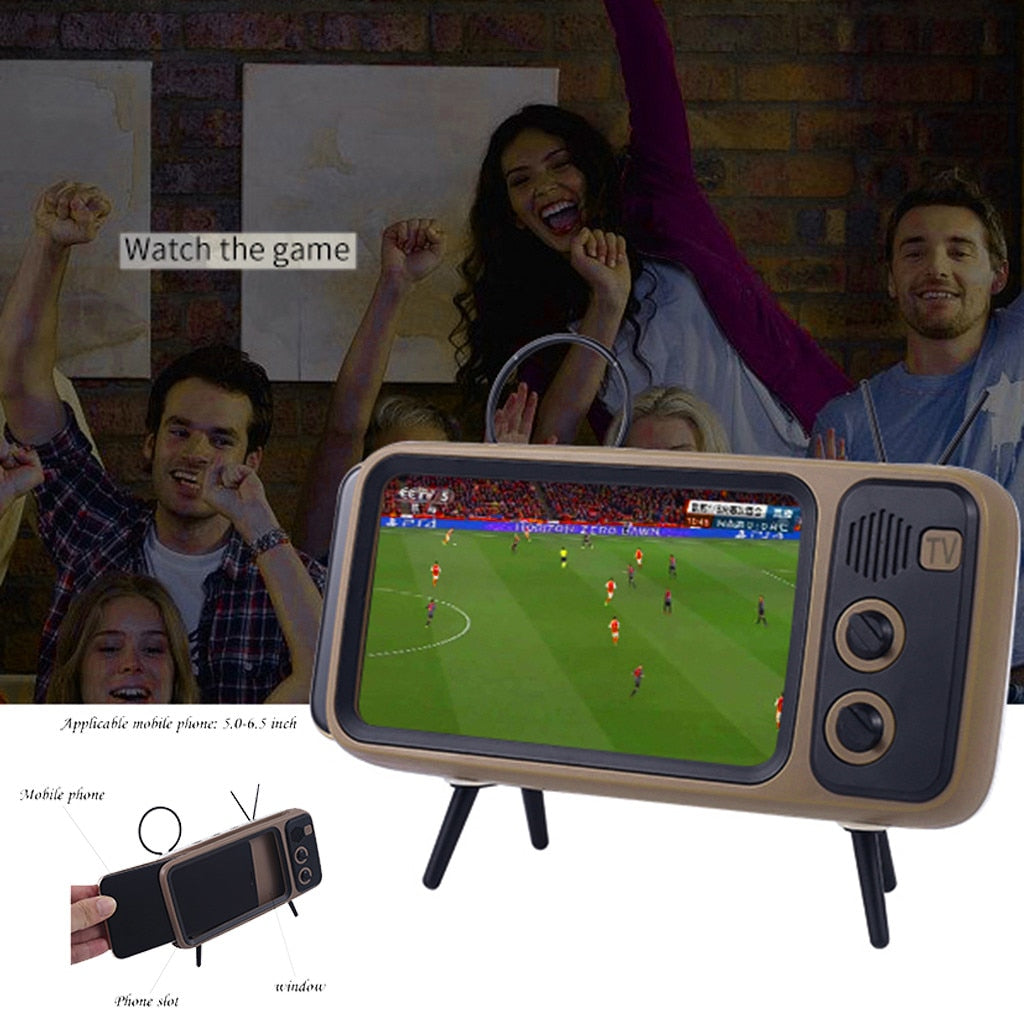 Retro TV Bluetooth Speaker Mobile Phone Holder