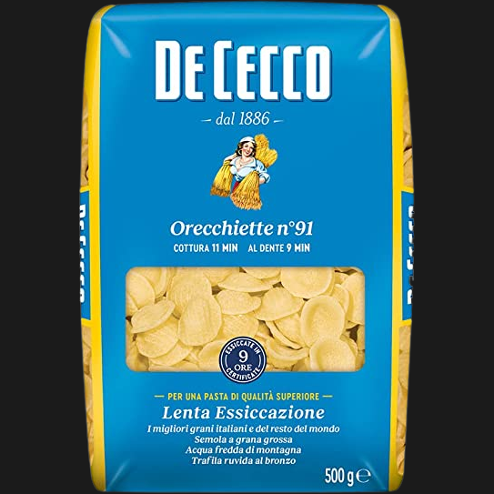 DE CECCO PASTA DI SEMOLA ORECCHIETTE  500 GR (24 in a box) –   - The best E-commerce of Italian Food in UK