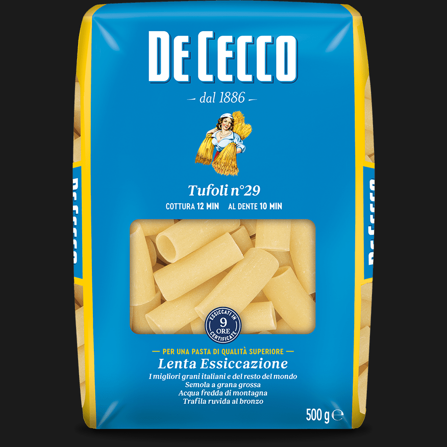 DE CECCO PASTA DI SEMOLA TUFOLI 500 GR (24 in a box) –  -  The best E-commerce of Italian Food in UK