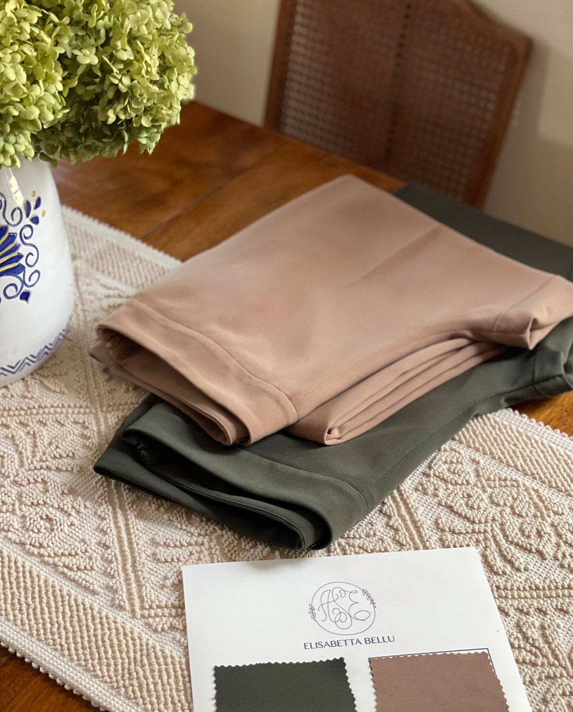 Elisabetta Bellu Best Bespoke fashion custom palazzo wide leg crepe pants Bellport Long Island NY