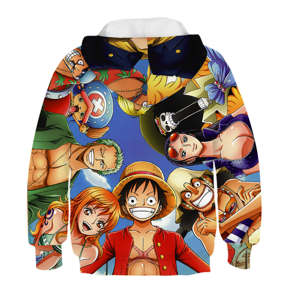 Kids Hoodie One Piece Luffy And Other Character 3d Printing Sweatshirt Nfgoods - luffy black shirt roblox