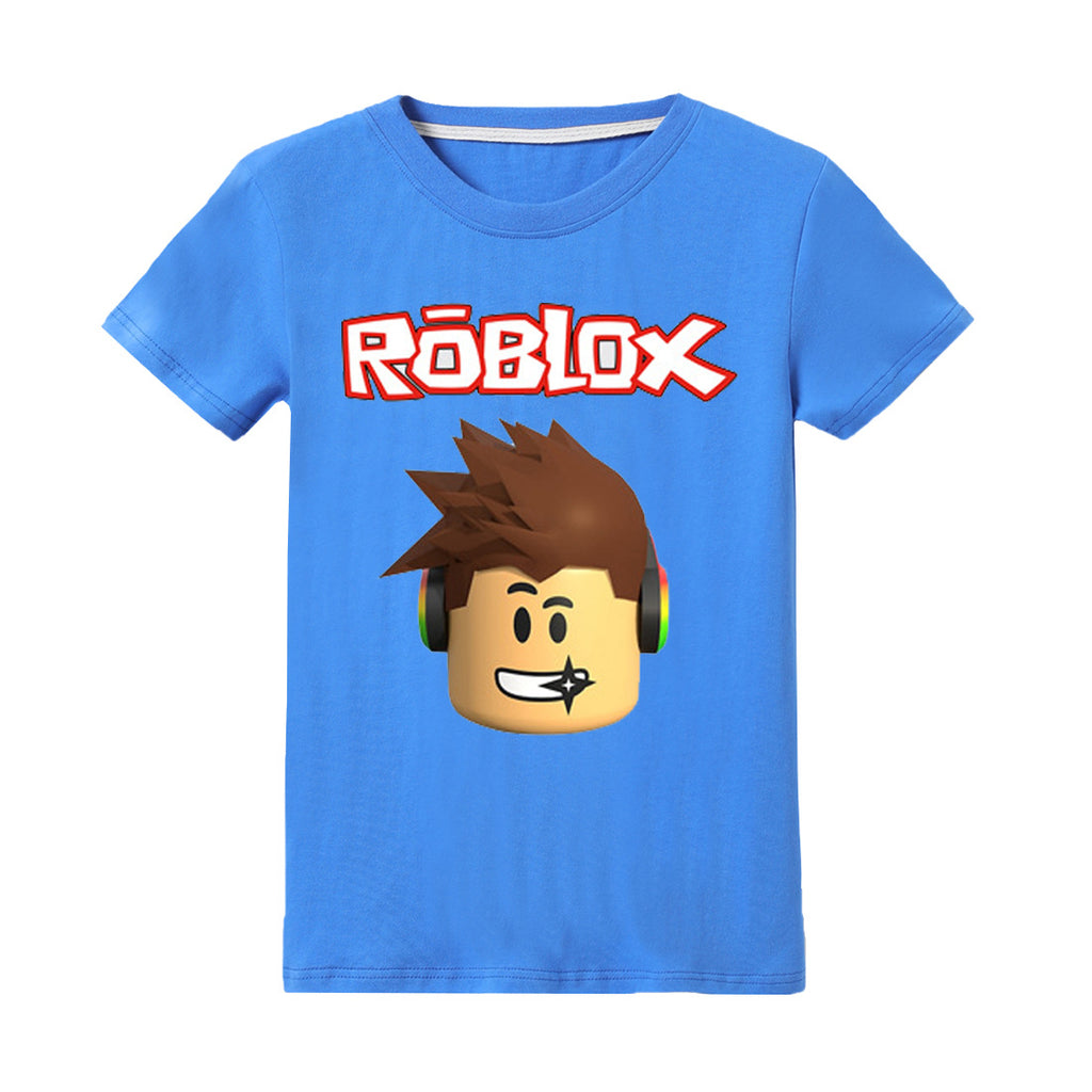 Game Roblox Icon Printed T Shirt Cotton Short Sleeve Tees For Kids Nfgoods - blue roblox tie t shirt
