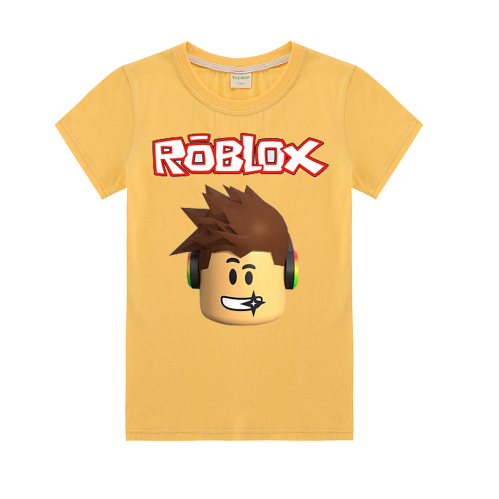 Game Roblox Icon Printed T Shirt Cotton Short Sleeve Tees For Kids Nfgoods - light blue roblox icon cute
