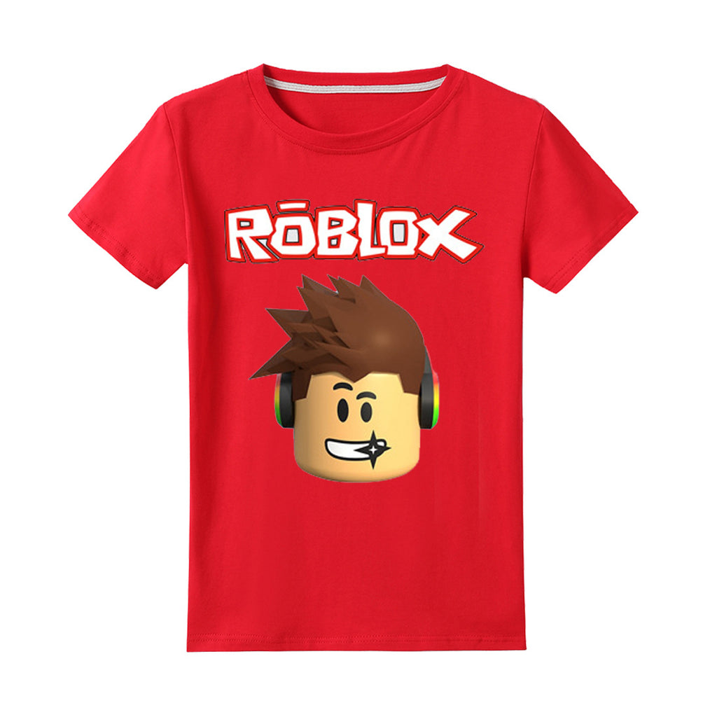 Game Roblox Icon Printed T Shirt Cotton Short Sleeve Tees For Kids Nfgoods - roblox kids shirt red blue grey ultra cotton t shirt