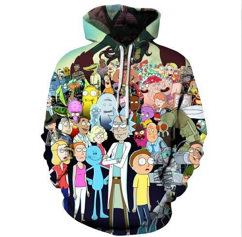 rick and morty 3d print hoodie