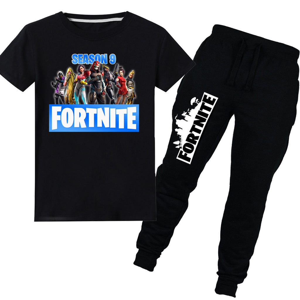 Fortnite Season 9 Kids Cotton T Shirt With Pants 2pcs For Boys And Gir Nfgoods - new boys girls short sleeve t shirt roblox gamer fortnight