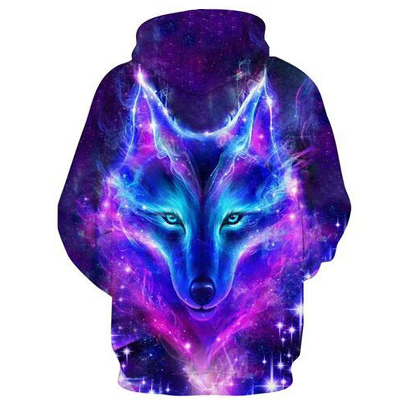 Fashion Galaxy Blue Wolf 3d Printing Hoodie Nfgoods - blue galaxy hoodie roblox shirt template blue hoodie