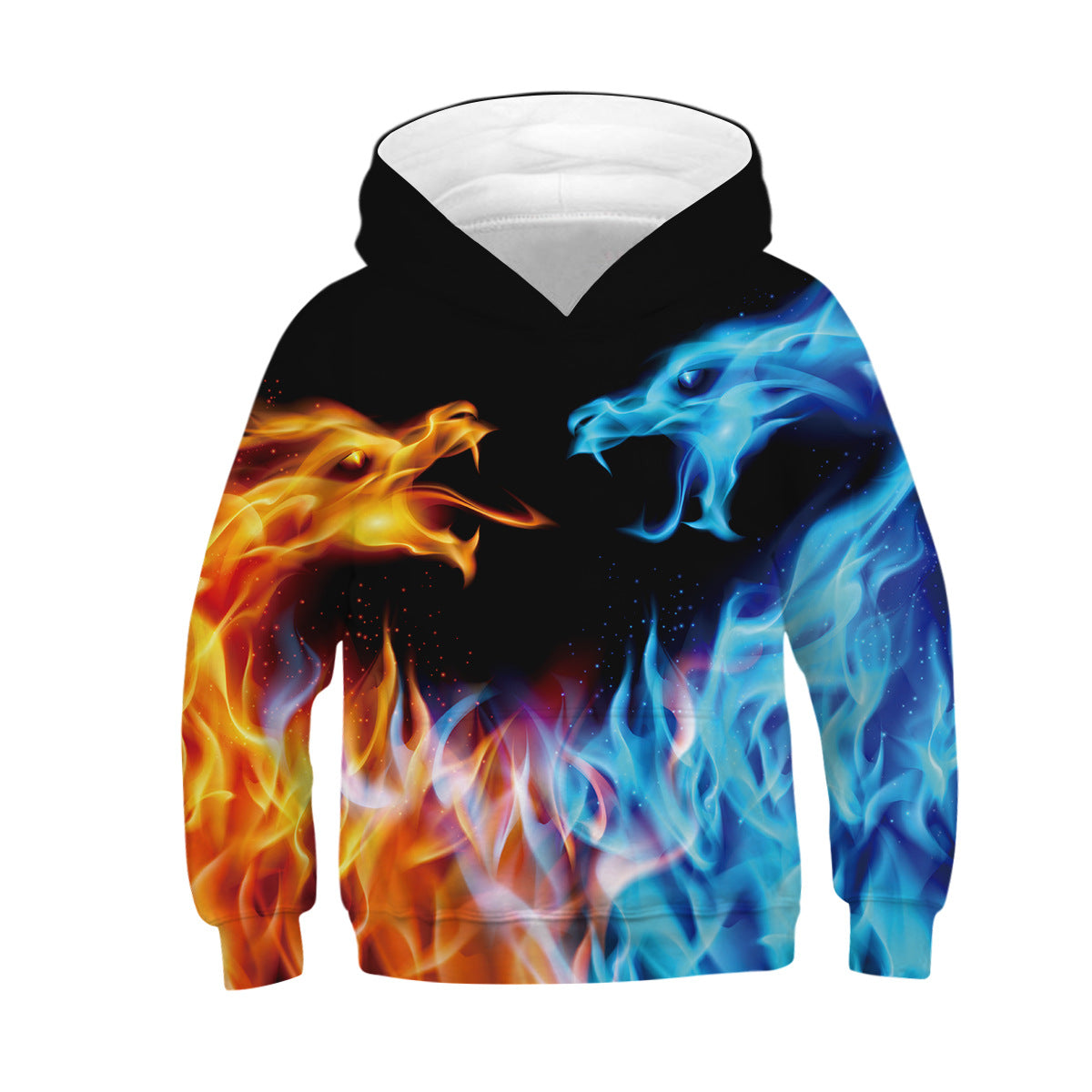 Kids Fire Dragon And Ice Dragon 3d Hoodie Nfgoods - fire and ice hoodie roblox