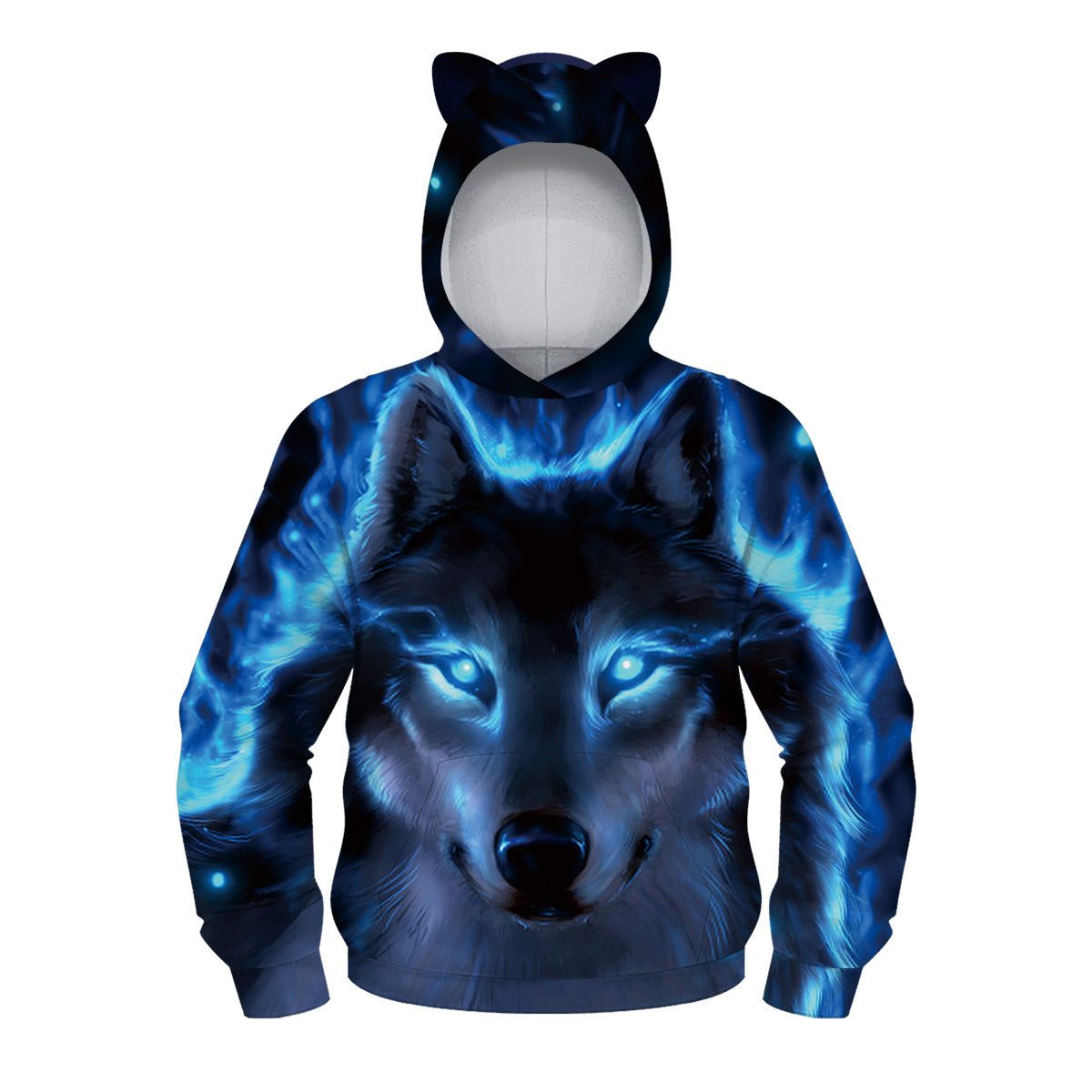 Kids Neon Blue Wolf 3d Cool Hoodie Nfgoods - neon blue jacket roblox