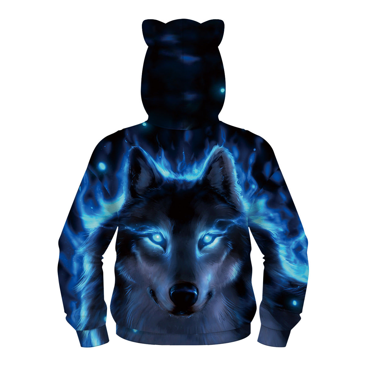 Kids Neon Blue Wolf 3d Cool Hoodie Nfgoods - neon blue animal sweater roblox