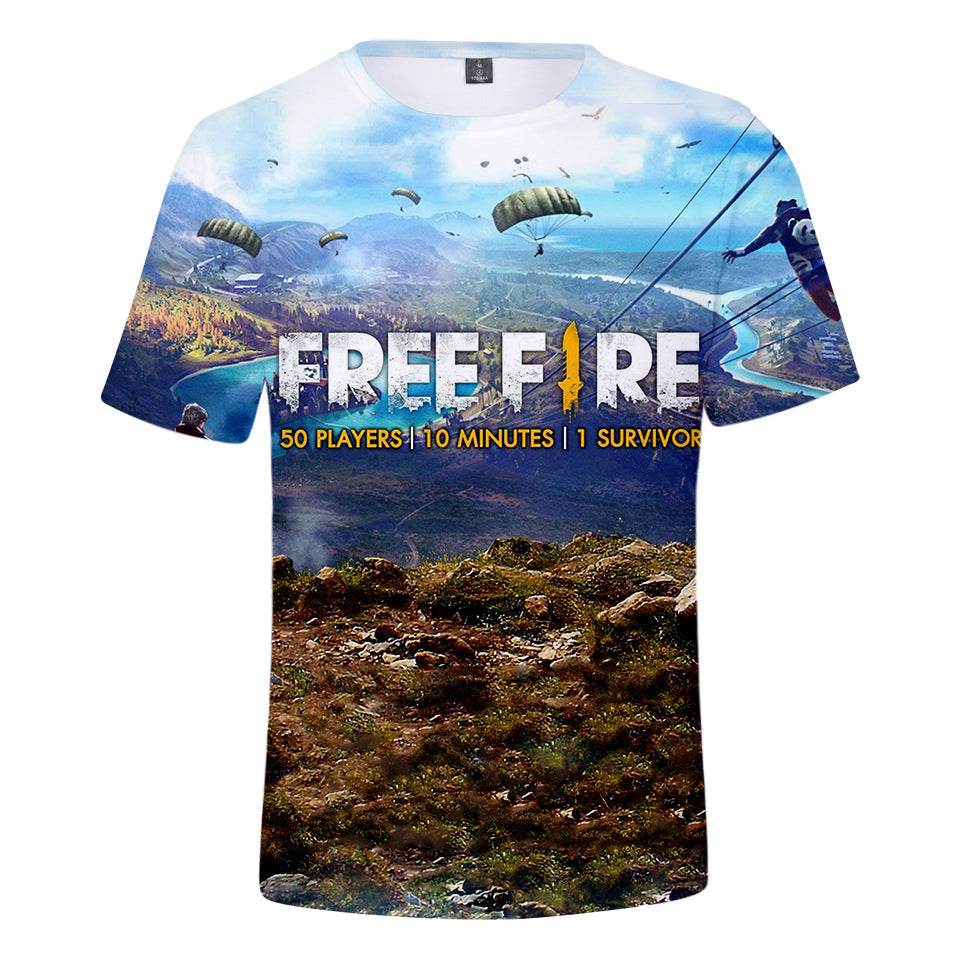 Free Fire Game Printed T Shirt Free Fire Game Printed T Shirt - fire t shirt roblox