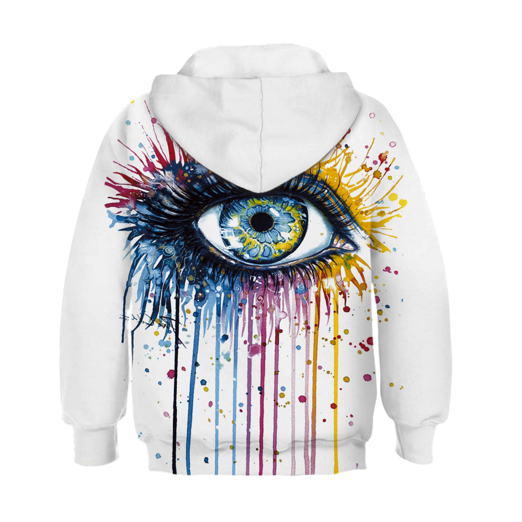 Kids Rainbow Eye Art 3d Print Hoodie Nfgoods - rainbow afro roblox