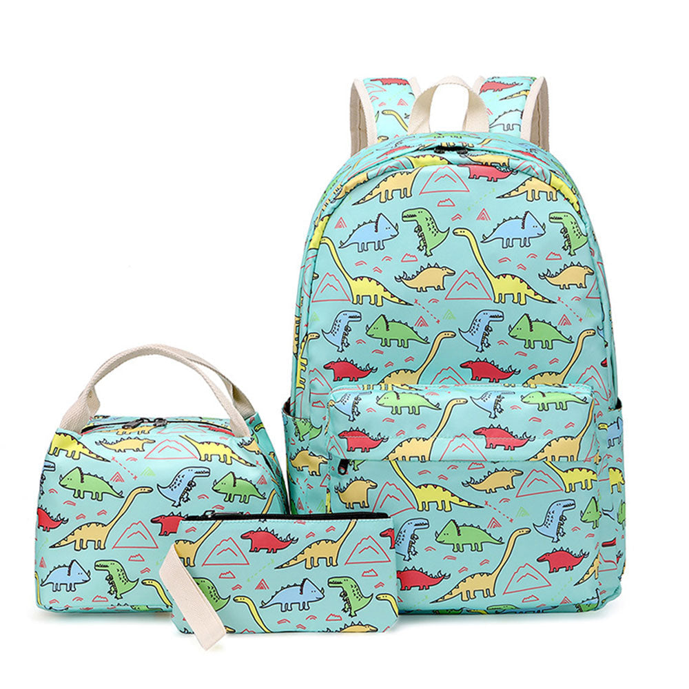 Dinosaur & Unicorn Printing Backpack Sets for Teens Back to School Bookbag for Middle School/Primary School Kids
