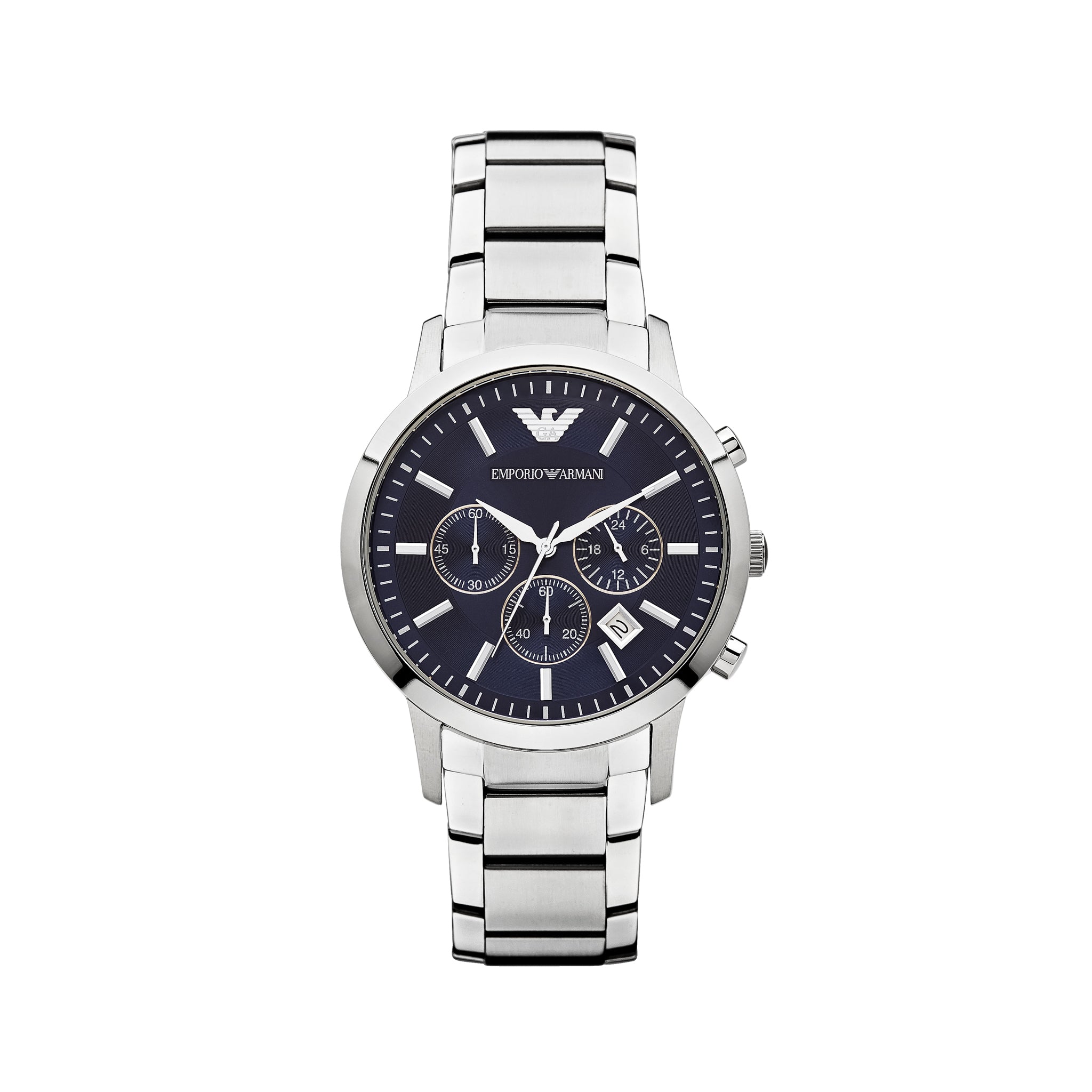 Emporio Armani Classic Chronograph Watch AR2448 - Blue/Silver | MODE STORE