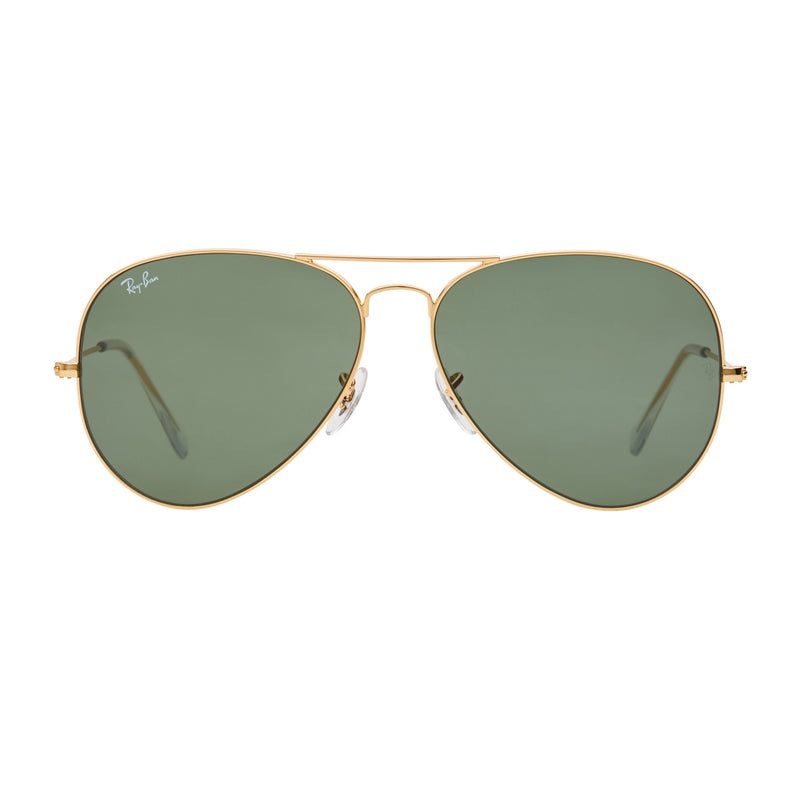 Ray-Ban Aviator RB3026 Large Sunglasses - Gold/Green | MODE STORE