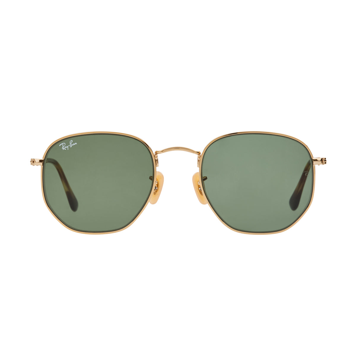 Ray-Ban Hexagonal RB3548N Large Sunglasses - Gold/Green | MODE STORE
