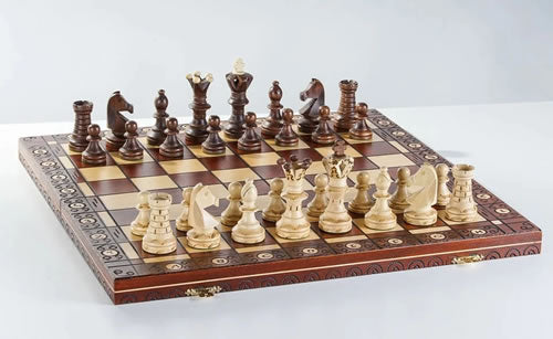 The Ambassador Chess Set - flat chessboard