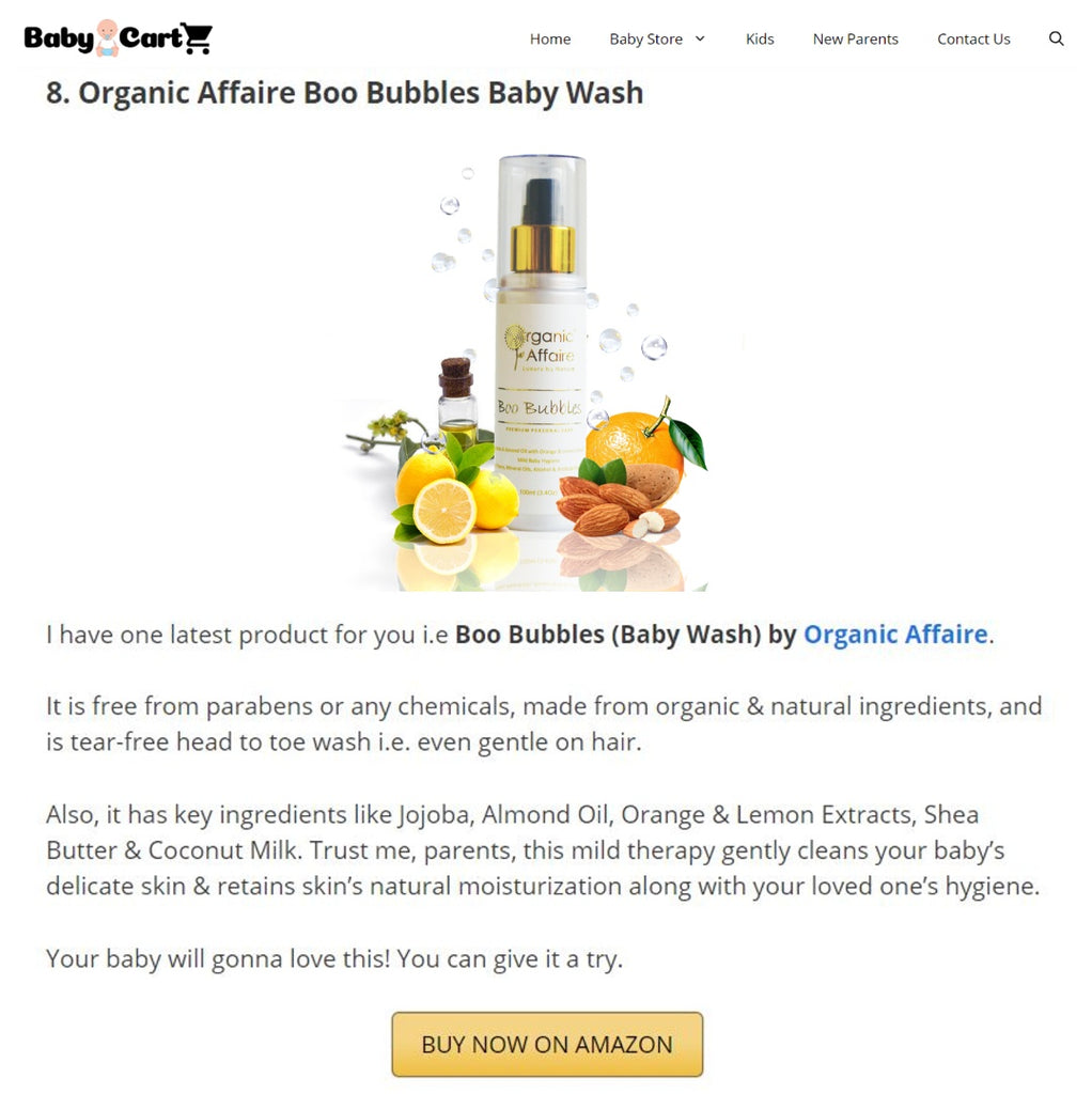 organic affaire baby wash review