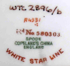 Backstamp on the reverse of pattern R4331, the Spode dessert plate
