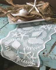 sea shell lace table runner